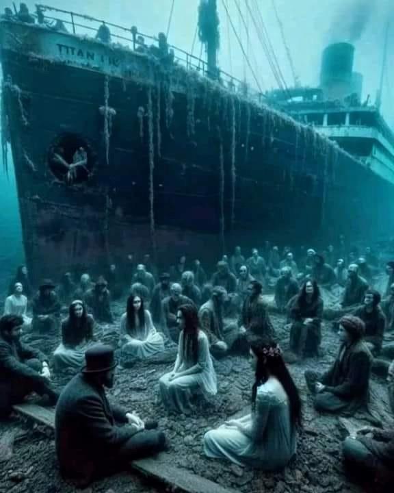 Titanic sumergido, rodeado de almas